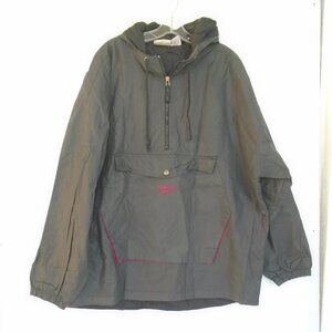 vintage Reebok 1/4 Zip Windbreaker Hoodie Jacket Mens Size L Grey/Maroon
